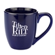 aerial view a blue-cobalt 15oz bistro style ceramic mug, image 1 of 2