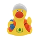 aerial view a yellow safety awareness construction rubber duck, image 1 of 6
