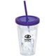 aerial view a group of 500 ml. (17 fl. oz) double walled tumbler with straw, image 1 of 7