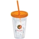 aerial view a group of 500 ml. (17 fl. oz) double walled tumbler with straw, image 2 of 7