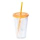 aerial view a group of 500 ml. (17 fl. oz) double walled tumbler with straw, image 4 of 7