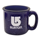 a cobalt 15 oz speckled camping mug