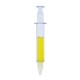 aerial view a yellow neon yellow syringe highlighter pen, image 1 of 4