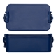 aerial view a blue canteen stackable lunch box with utensils, image 1 of 3