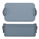 aerial view a gray canteen stackable lunch box with utensils, image 1 of 3