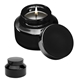 aerial view a metallic black mini glass candle, image 1 of 2