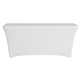 a white 6ft stretch table throw