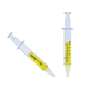 a group of neon yellow syringe highlighter pen