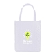 aerial view a white atlas non woven grocery little thunder tote bag - 12 x 14, image 1 of 2