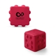 aerial view a red push pop bubble cube fidget sensory toy, image 1 of 5