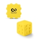 aerial view a yellow push pop bubble cube fidget sensory toy, image 1 of 5