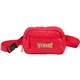 aerial view a red recycled sport fanny pack, image 1 of 6