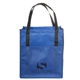 aerial view a blue non woven multi color metro enviro shopper bag, image 1 of 4