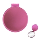 aerial view a translucent pink round compact mirror, image 1 of 4