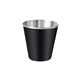 a black 2 oz stainless steel shot glass cup