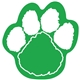 a kelly green 354 foam paw cheering waver for stadiums