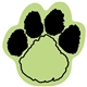 a lime green 367 foam paw cheering waver for stadiums
