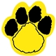 a yellow u foam paw cheering waver for stadiums