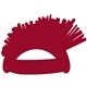 a maroon 202 foam mohawk novelty hat