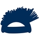 a navy 289 foam mohawk novelty hat