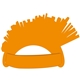 a orange 021 foam mohawk novelty hat