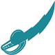 a teal 321 foam lightning sword cheering stick