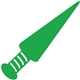 a kelly green 354 novelty foam dagger for events