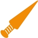 a orange 021 novelty foam dagger for events