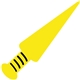 a yellow u novelty foam dagger for events