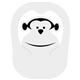 a white monkey popup visor