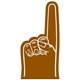a brown 499 7.5 custom small foam finger hand