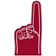 a maroon 202 7.5 custom small foam finger hand