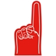 a red 485 7.5 custom small foam finger hand
