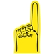 a yellow u 7.5 custom small foam finger hand