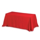 aerial view a red 4- sided throw style table covers table throws (one color print) / fits 6 ft table, image 1 of 2