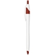 aerial view a white with red trim cougar ballpoint gel pen, image 1 of 3