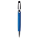aerial view a blue bruno heavyweight ballpoint pen with twist lock mechanism, image 1 of 4