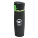 aerial view a lime green-black wellspring 450 ml. (15 fl. oz) vacuum travel mug, image 1 of 2