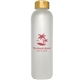 aerial view a frosted canton 1000 ml. (33.8 fl. oz) glass bottle with bamboo lid, image 1 of 4