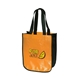 aerial view a orange-black laminated fashion tote, image 1 of 2