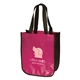 aerial view a hot pink-black laminated fashion tote, image 1 of 2