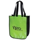 aerial view a lime green-black laminated fashion tote, image 1 of 2