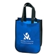 aerial view a classic blue laminated fashion tote, image 1 of 3