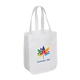 aerial view a white laminated fashion tote, image 1 of 2