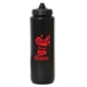 aerial view a black bottle & black lid victory 1000 ml. (33 fl. oz) squeeze bottle, image 1 of 3