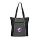 aerial view a heathered grey savannah polyester tote, image 1 of 2