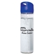 aerial view a royal blue cap & clear bottle 500 ml. (17 fl. oz) single wall glass water bottle, image 1 of 2