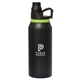 aerial view a black bottle & lime green silicone ring sahara quencher 945 ml. (32 fl. oz) water bottle, image 1 of 2