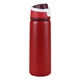 aerial view a red frioflow recycled stainless steel bottle, image 1 of 3