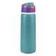 aerial view a teal frioflow recycled stainless steel bottle, image 1 of 3